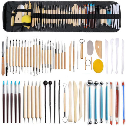 Ultimate Polymer Clay Tools Kit, Sculpture, Carving & Dot Painting Set with Silicone Drill Pen