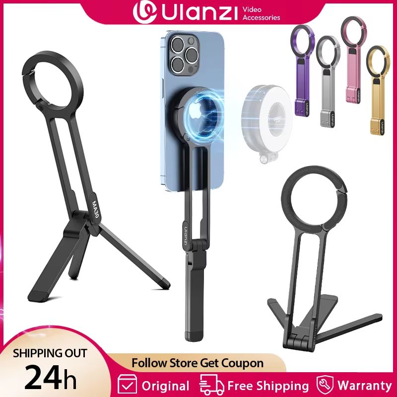 Ulanzi MA30 MagSafe Phone Tripod – Dual-Sided Magnetic Phone Holder & Stand for iPhone Vlogging, Travel, and Live Stream