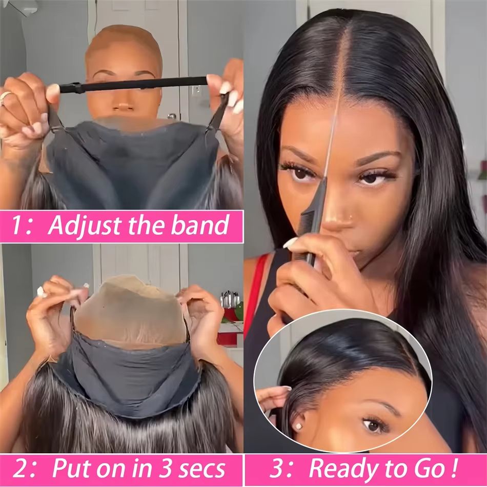 30 Glueless HD Lace Closure Wig  100 Human Hair PreCut Ready To Wear Bone Straight Wig 4x45x5 2
