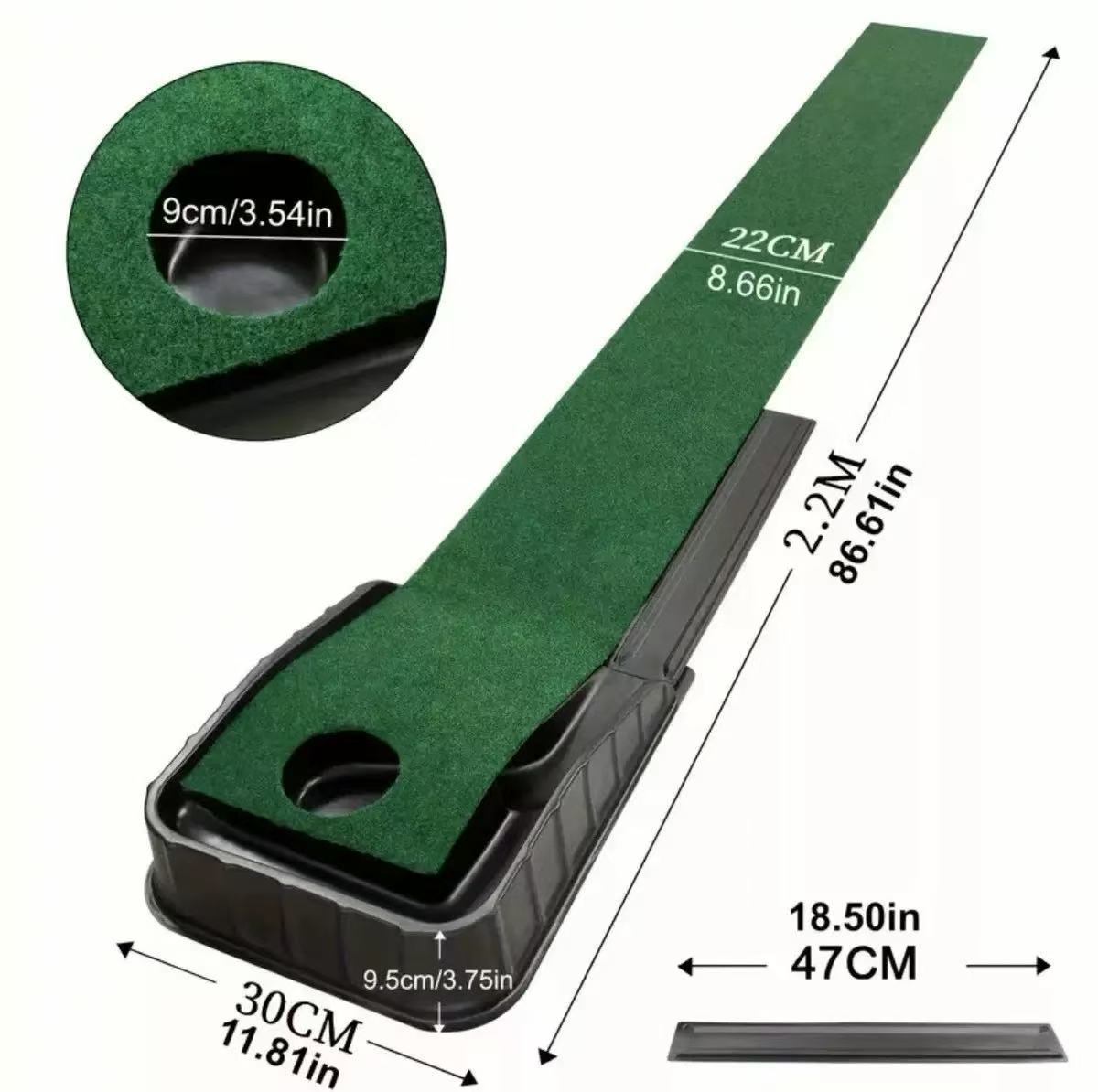 Premium Putting Mat Perfect Your Golf Skills at Home, Realistic Green Surface to Improve Your Putting Stroke