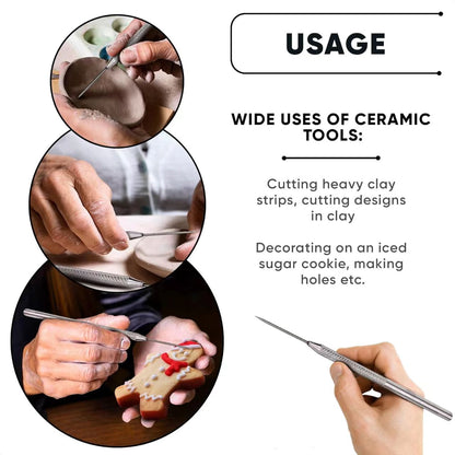 1/2/6pcs 7 Pins Needles Texture Ceramics Tools Set, Polymer Clay Sculpting, DIY Pottery Brush for Detailed Molding