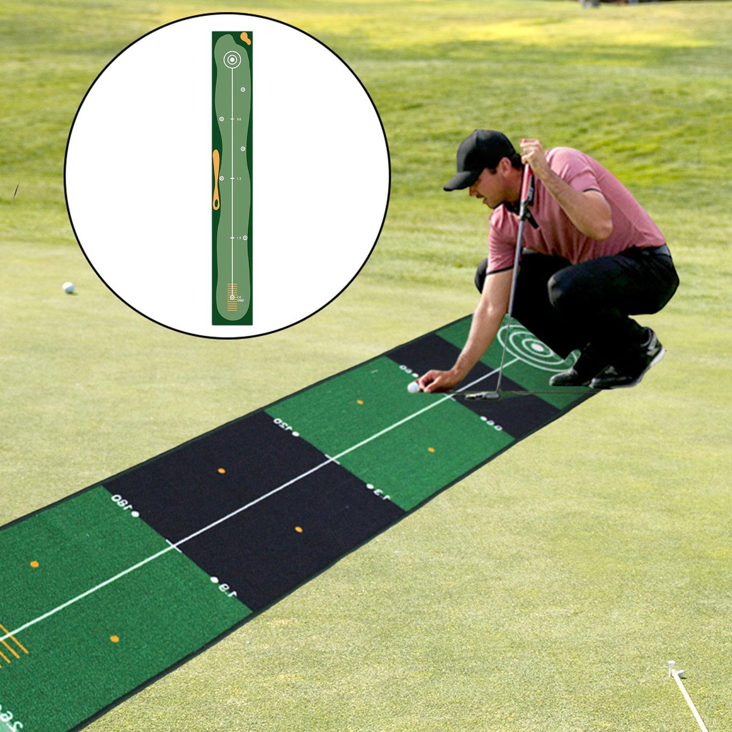 Lightweight Foldable Golf Putting Mat Portable Golf Putting Practice Mat Durable Golf Training Pad  4