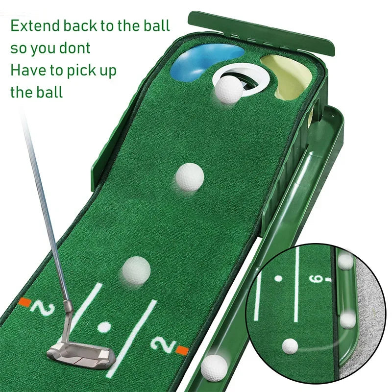 PGM Golf Indoor Putting Mat Putter Trainer Green Carpet Practice Set Ball Return Mats Premium Golf  1
