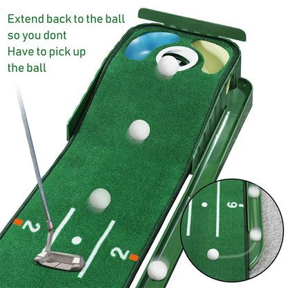 PGM Golf Indoor Putting Mat Putter Trainer Green Carpet Practice Set Ball Return Mats Premium Golf  1