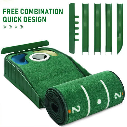 PGM Golf Indoor Putting Mat Putter Trainer Green Carpet Practice Set Ball Return Mats Premium Golf  2