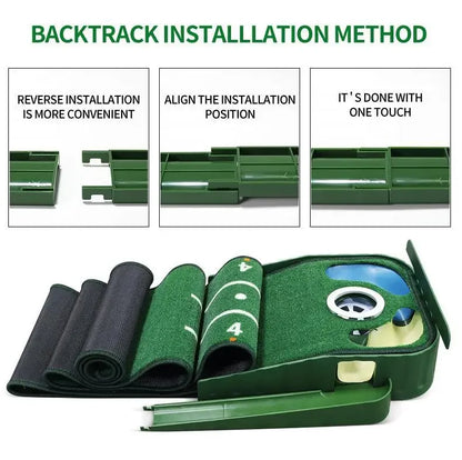 PGM Golf Indoor Putting Mat Putter Trainer Green Carpet Practice Set Ball Return Mats Premium Golf  4
