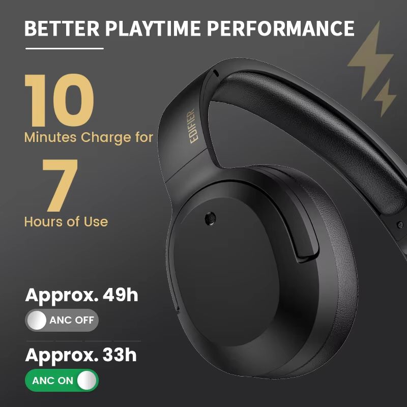 Edifier W820NB Plus Wireless Headphones  OverEar Bluetooth Headset With 43dB ANC HiRes LDAC  49H Pl 3