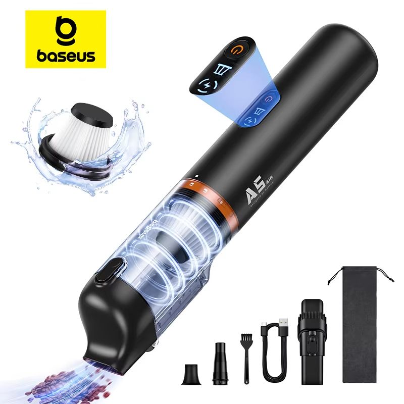 Baseus A5 Car Vacuum Cleaner – 2-in-1 Powerful Wireless Handheld Vacuum with Strong Suction for Car & Home