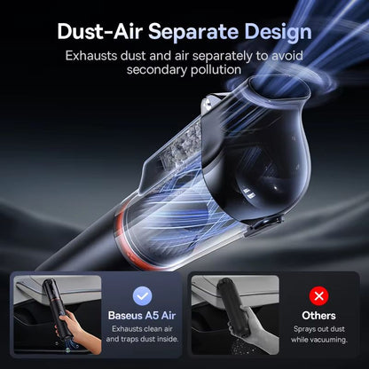 Baseus A5 Car Vacuum Cleaner  2in1 Powerful Wireless Handheld Vacuum With Strong Suction For Car  H 1