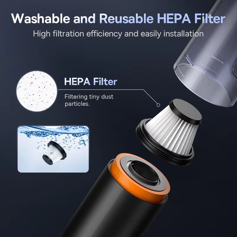 Baseus A5 Car Vacuum Cleaner  2in1 Powerful Wireless Handheld Vacuum With Strong Suction For Car  H 5
