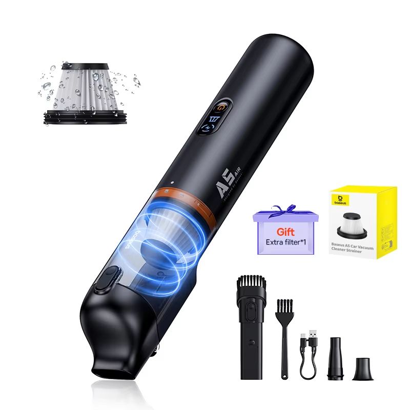 Baseus A5 Car Vacuum Cleaner  2in1 Powerful Wireless Handheld Vacuum With Strong Suction For Car  H 7