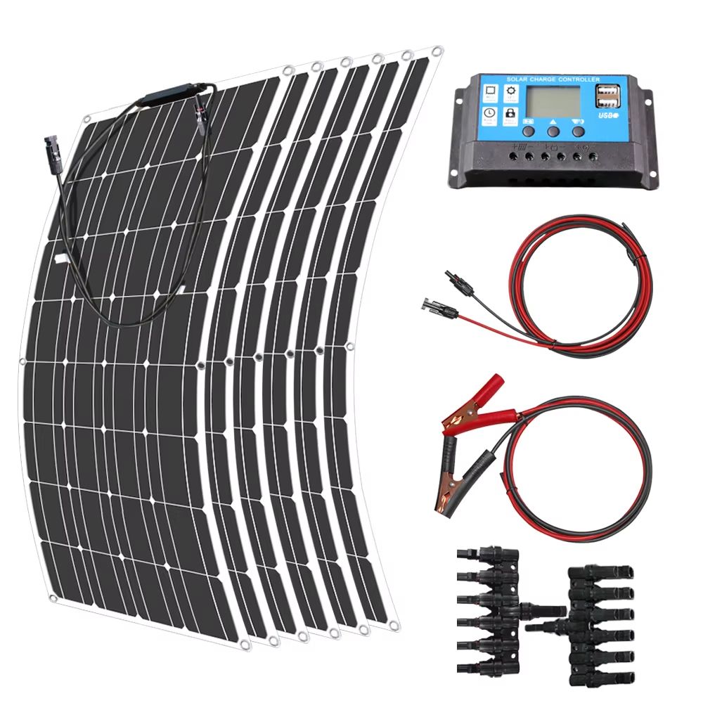 12V Flexible Solar Panel  100W600W Bendable Waterproof Monocrystalline Panel For RV Boat And Outdoo 15