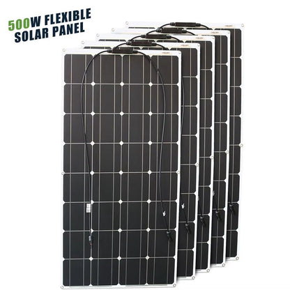 12V Flexible Solar Panel  100W600W Bendable Waterproof Monocrystalline Panel For RV Boat And Outdoo 8