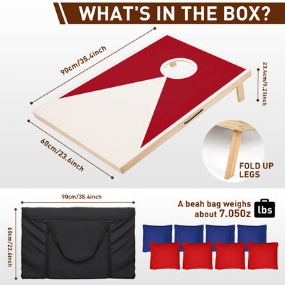 Solid Wood Premium Cornhole Set Cornhole Boards With 8 Toss Bags Durable Corn Hole Game For Backyar 3