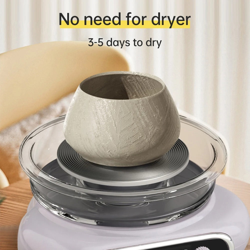 Beginner's Electric Pottery Wheel Kit with Detachable Cleaning Foot Pedal, Complete DIY Ceramic Craft Art Set