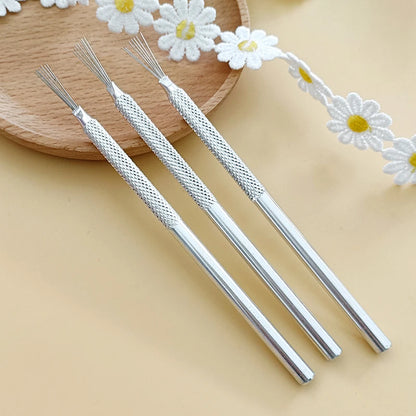 7 Pin Feather Wire Texture Tool for Polymer Clay Sculpting, Ceramics, Pottery & Cake Decorating, Alloy Modeling Brush