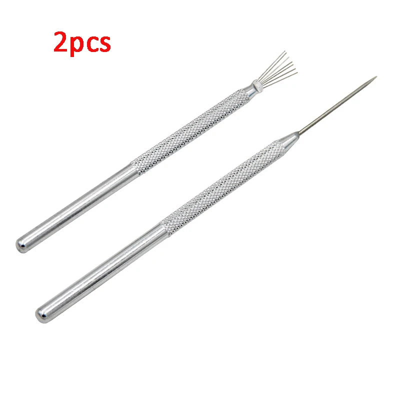 7 Pin Feather Wire Texture Tool for Polymer Clay Sculpting, Ceramics, Pottery & Cake Decorating, Alloy Modeling Brush