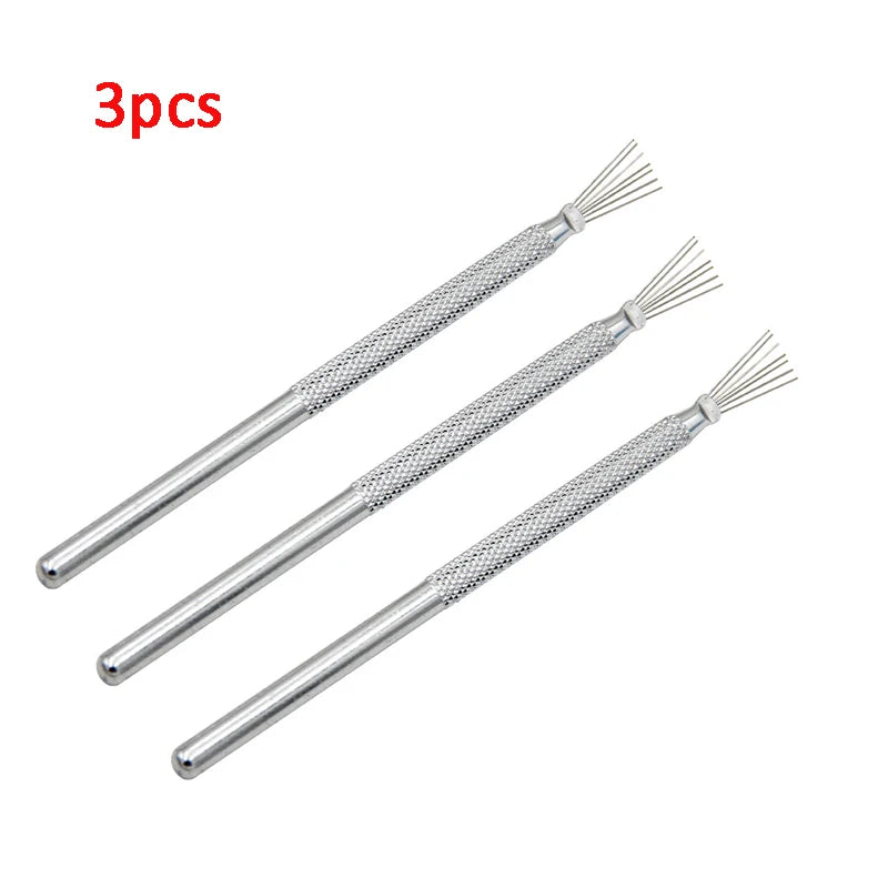 7 Pin Feather Wire Texture Tool for Polymer Clay Sculpting, Ceramics, Pottery & Cake Decorating, Alloy Modeling Brush