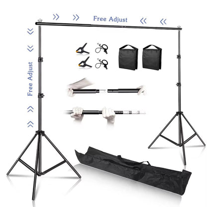 Photography Backdrop Stand – Adjustable Telescopic Background Stand for Studio, Video, and Party Decorations
