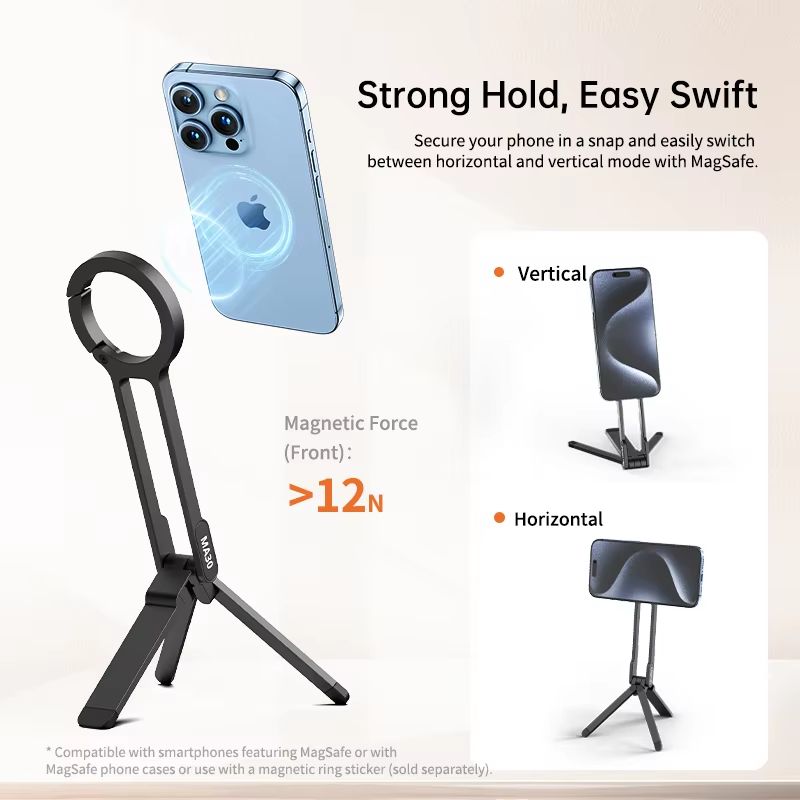 Ulanzi MA30 Carabiner Phone Tripod  DualSided Magnetic Tripod  Desk Mount For IPhone Vlogging Trave 2