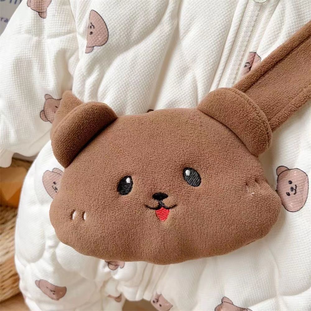 Winter Baby Snowsuit Cute Cartoon Warm Padded Romper Boys Girls Outfit Cozy Infant Snow Romper Thick Lined Outerwear