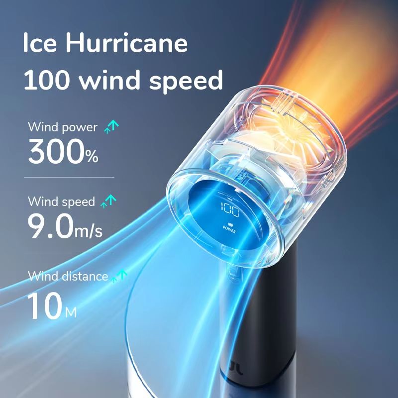 JISULIFE Mini Portable Hand Fan  Rechargeable USB Fan With 100 Speeds 5000mAh Battery  LED Display  1