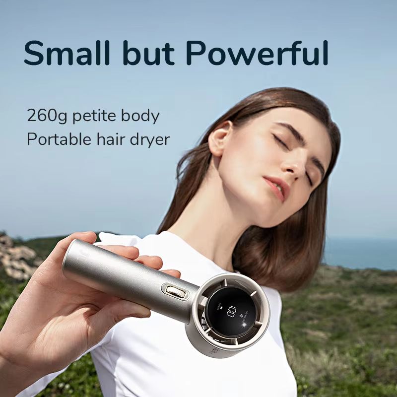 JISULIFE Mini Portable Hand Fan  Rechargeable USB Fan With 100 Speeds 5000mAh Battery  LED Display  5