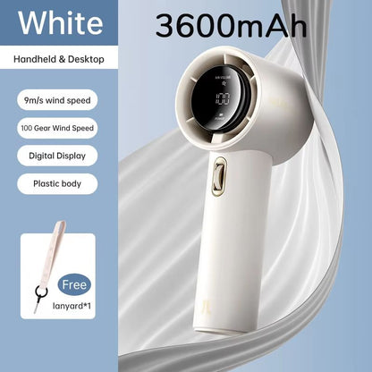 JISULIFE Mini Portable Hand Fan  Rechargeable USB Fan With 100 Speeds 5000mAh Battery  LED Display  8