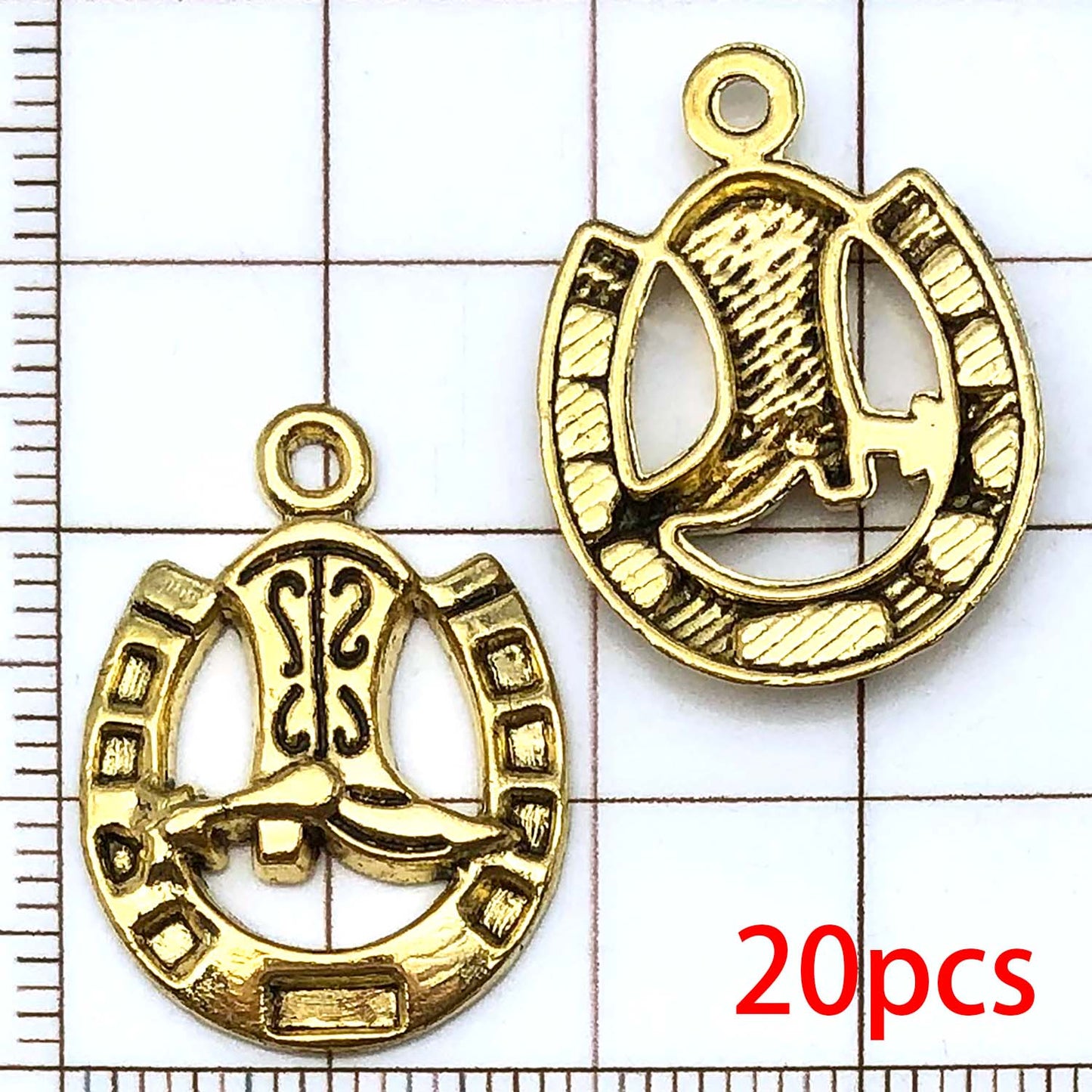 Western Cowboy Charms Set Alloy Horseshoe Cactus Hat Boots Pendants For DIY Jewelry Making Bracelet 21