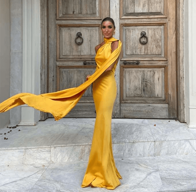 Elegant Ribbon Halter Maxi Dress for Women Backless Sleeveless Party Wear