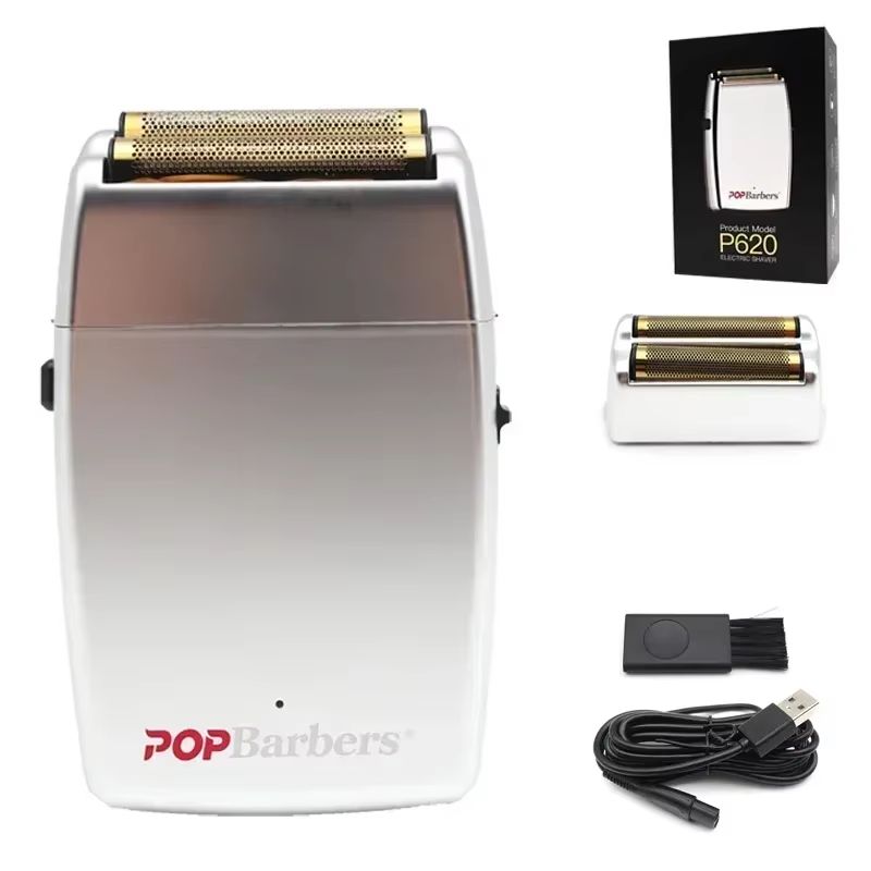 POP Barbers P620 Professional Electric Beard Trimmer  Double Foil Shaver  USB Rechargeable Hair Cut 11