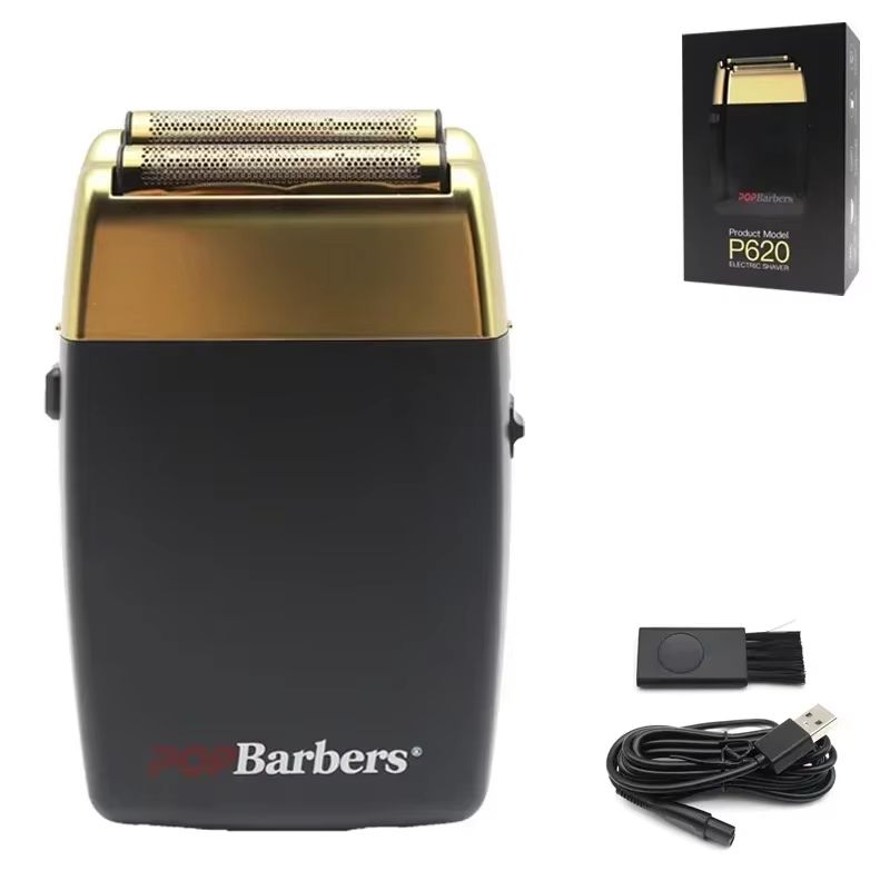 POP Barbers P620 Professional Electric Beard Trimmer  Double Foil Shaver  USB Rechargeable Hair Cut 15