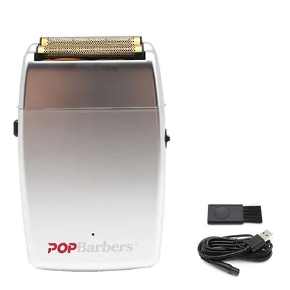 POP Barbers P620 Professional Electric Beard Trimmer  Double Foil Shaver  USB Rechargeable Hair Cut 6