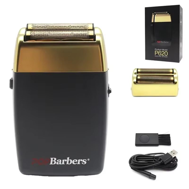 POP Barbers P620 Professional Electric Beard Trimmer  Double Foil Shaver  USB Rechargeable Hair Cut 19