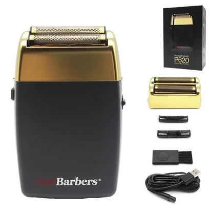 POP Barbers P620 Professional Electric Beard Trimmer  Double Foil Shaver  USB Rechargeable Hair Cut 21