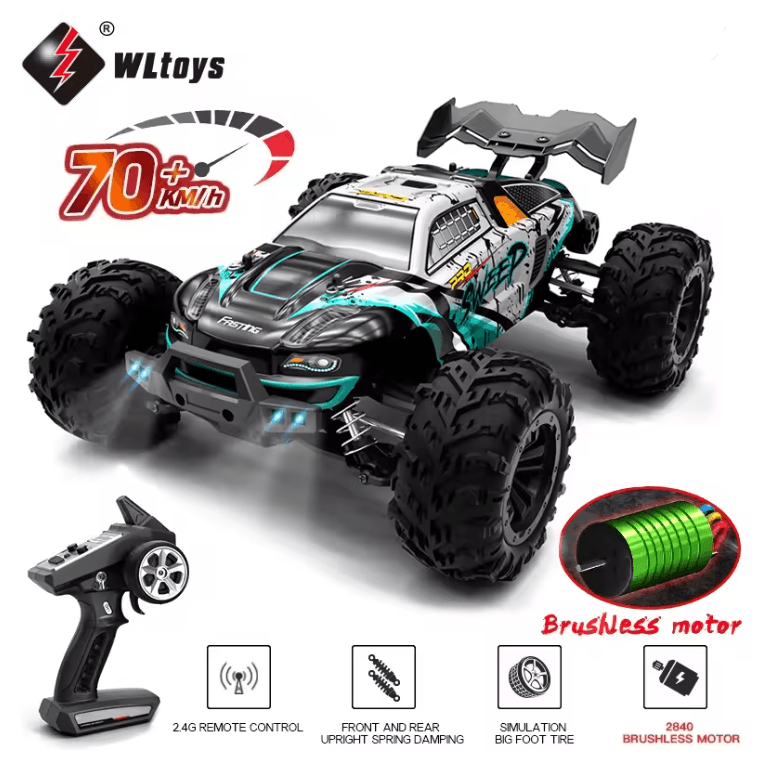 1 to 16 Scale 4WD RC Car with LED Lights High Speed 70KM/H Drift Monster Truck