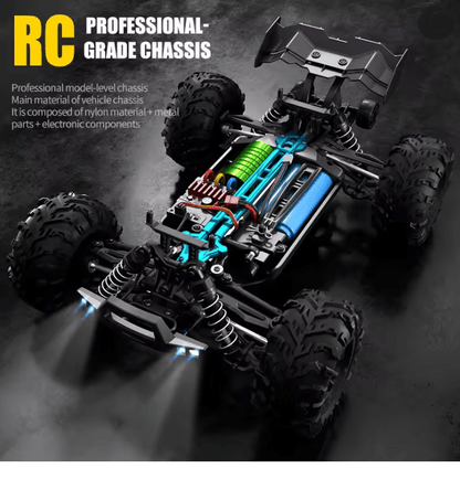 1 To 16 Scale 4WD RC Car With LED Lights High Speed 70KMH Drift Monster Truck 1
