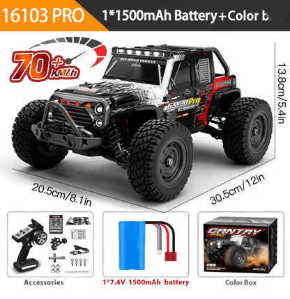 1 To 16 Scale 4WD RC Car With LED Lights High Speed 70KMH Drift Monster Truck 6
