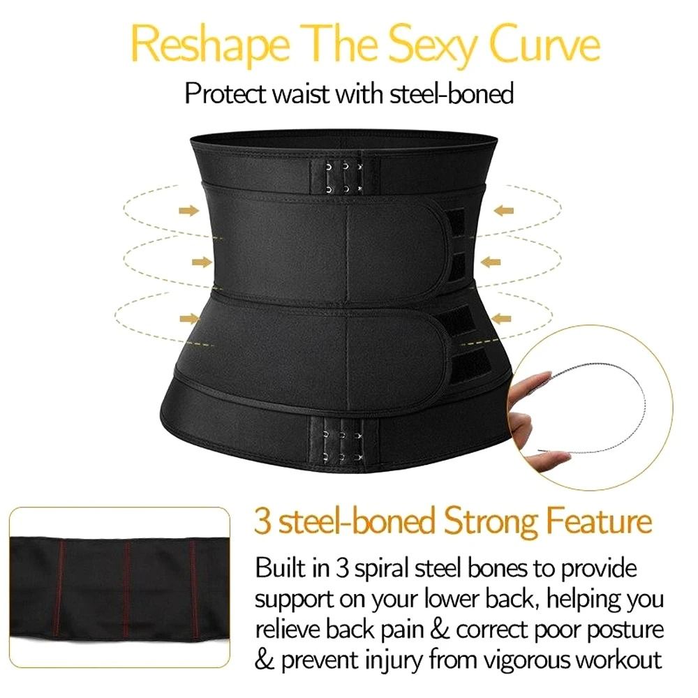 Neoprene Sweat Waist Trainer Corset Trimmer Belt For Workout And Back Support 4