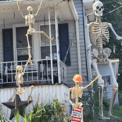 Lifesize Movable Halloween Skeleton Full Body Fake Skull  Bones For Haunted House Home Bar And Horr 2