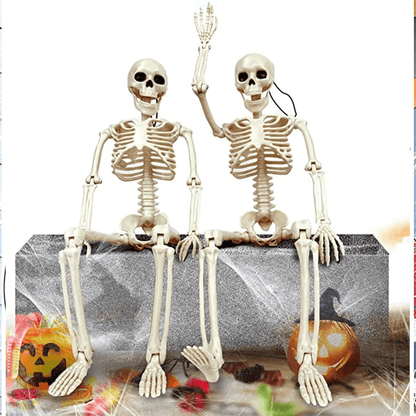 Lifesize Movable Halloween Skeleton Full Body Fake Skull  Bones For Haunted House Home Bar And Horr 3