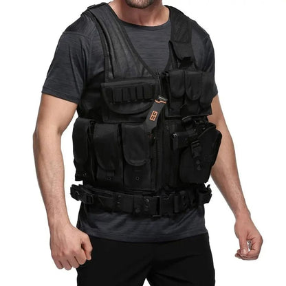 Adjustable Tactical Vest With Multiple Pockets For Training Airsoft Hunting 1