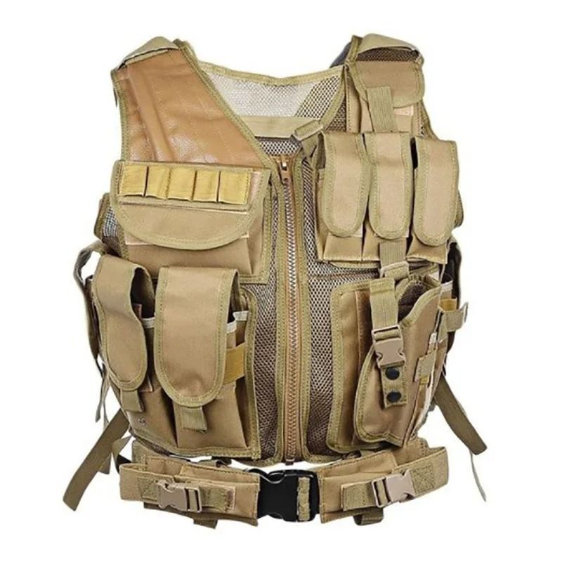 Adjustable Tactical Vest With Multiple Pockets For Training Airsoft Hunting 8