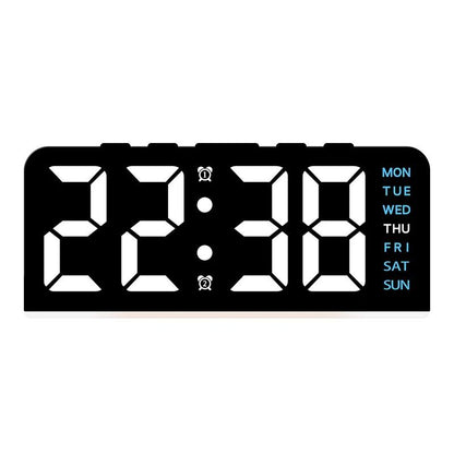 USB Powered Digital Alarm Clock With Mood Light Dual Alarm And Snooze 9