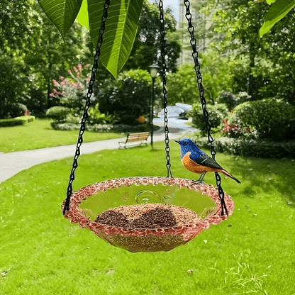 2-in-1 Hanging Bird Bath and Feeder, Colorful Flower Shape for Attracting Hummingbirds to Your Garden and Yard