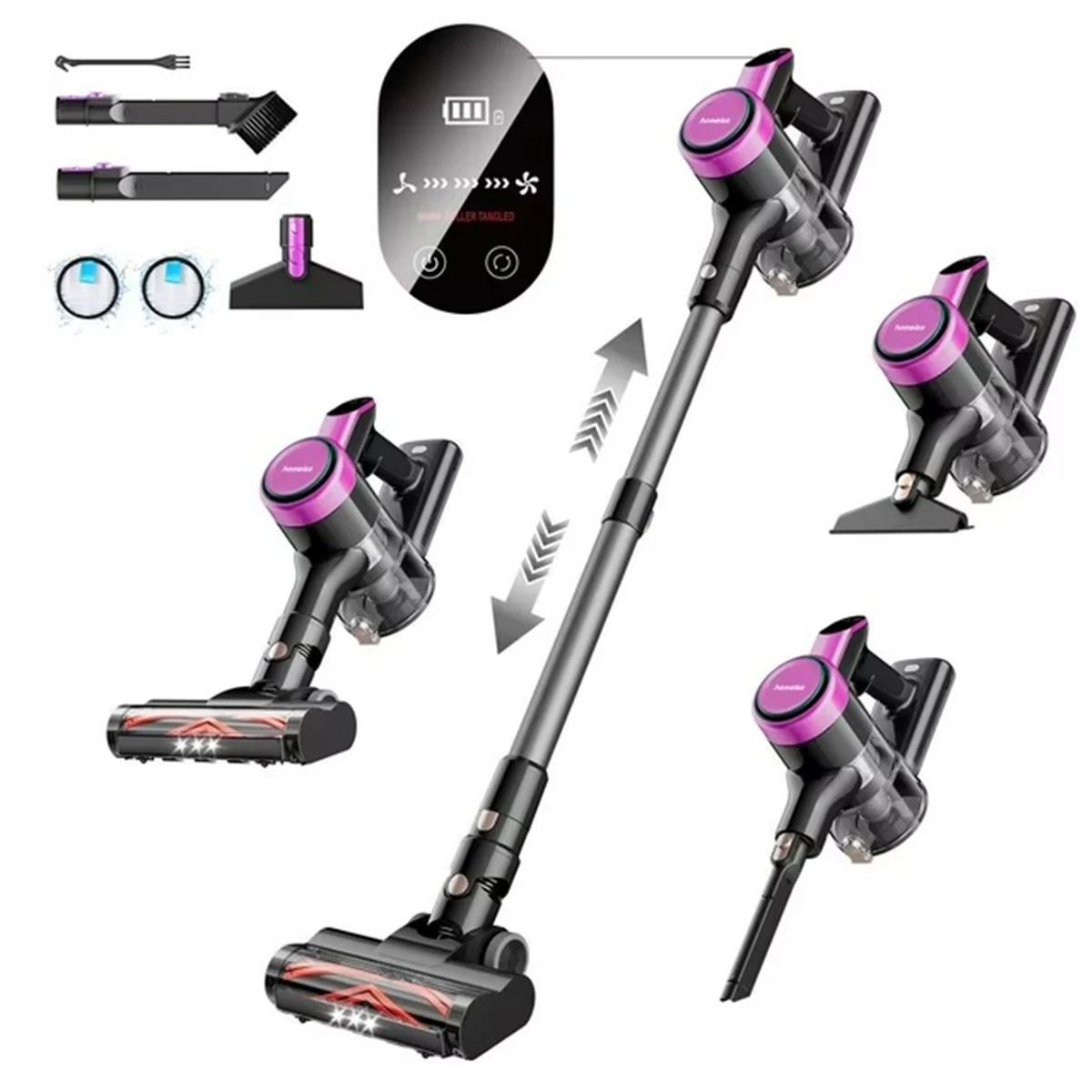 Cordless Stick Vacuum Cleaner with 23KPa Suction and LED Display