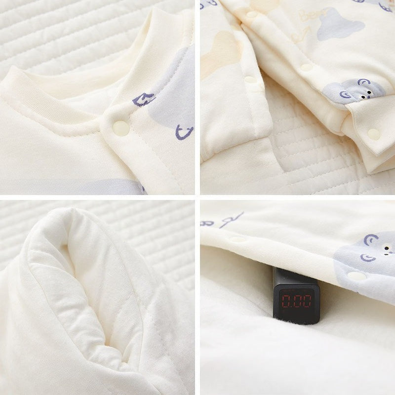 Somenie Newborn Baby Onesie Thickened Winter Pure Cotton Bodysuit Warm Cotton Cute Printed Outfit F 2