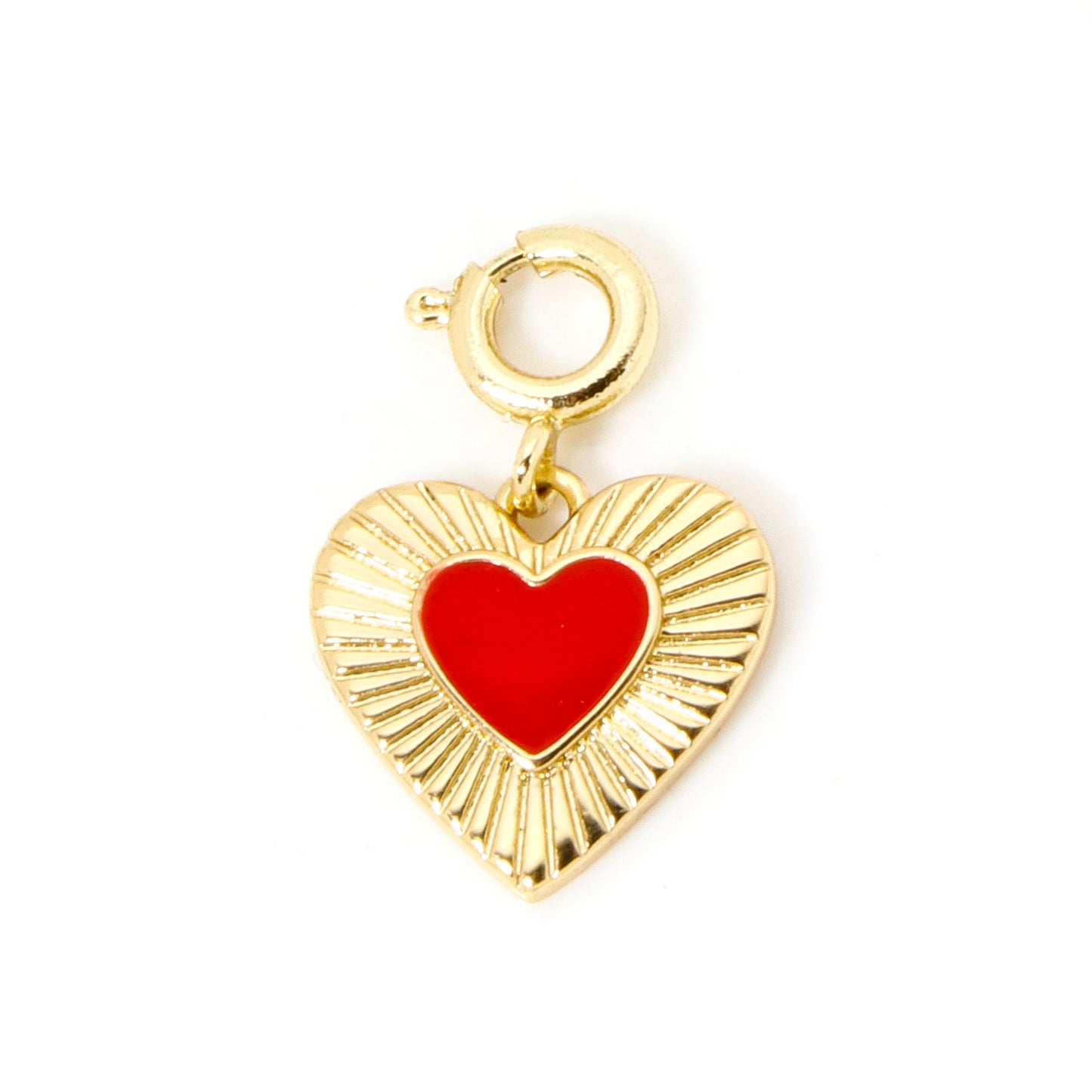 Gold Plated Brass Charms With Spring Ring Clasp Heart  Horseshoe Pendants For DIY Necklace  Bracele