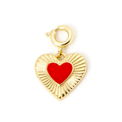 Gold Plated Brass Charms With Spring Ring Clasp Heart  Horseshoe Pendants For DIY Necklace  Bracele