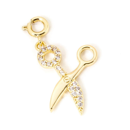 Gold Plated Brass Charms With Spring Ring Clasp Heart  Horseshoe Pendants For DIY Necklace  Bracele